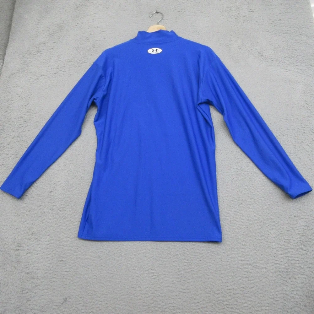 Vintage Under Armour Base Layer Shirt Mens XXL Blue Compression Mock Neck Y2K